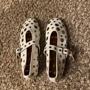 White flats with Strap